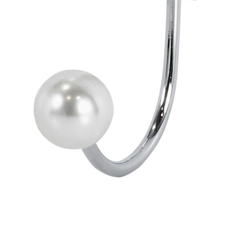Tahiti Pearl Set Of 2 Over Door Hooks, Polished Chrome