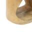 Table d'appoint creuse avec texture semblable au bois et ton naturel, forme ronde unique pour différents espaces, 14,5 x 16,42 pouces, prête à servir vos exigences teintées d'apparence, structure distinctive