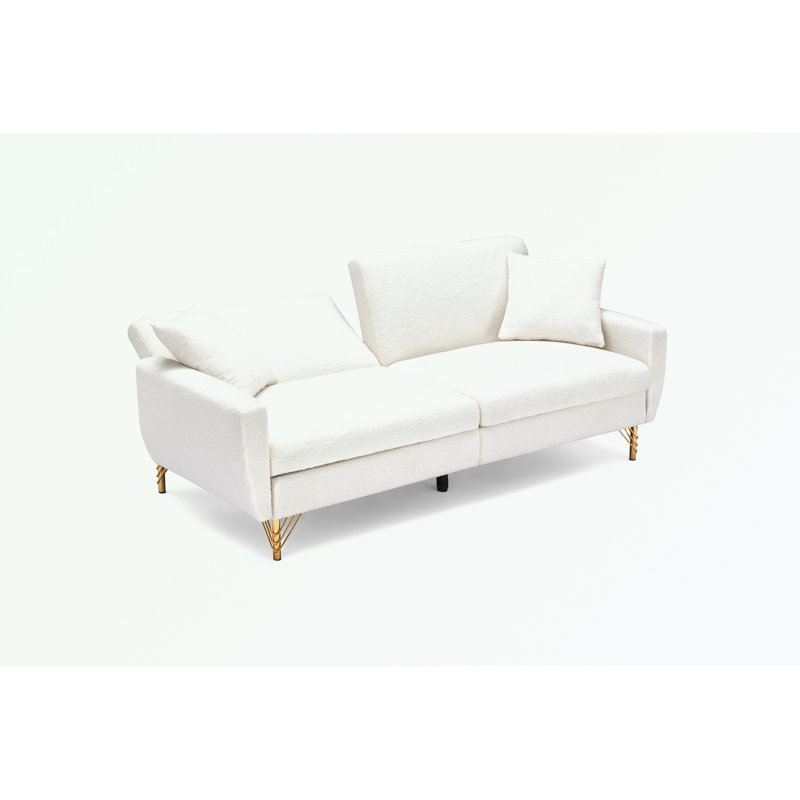  Bertan Upholstered Convertible Sofa, White Foam