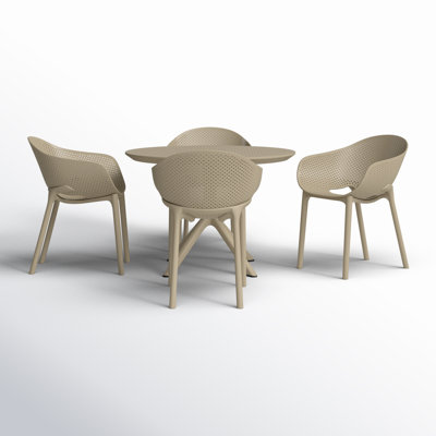 Farrah Sky Armchair 4 Person Dining Set