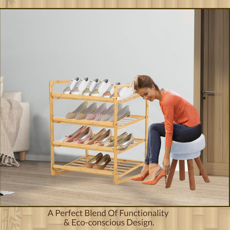12 Pair Stackable Shoe Rack