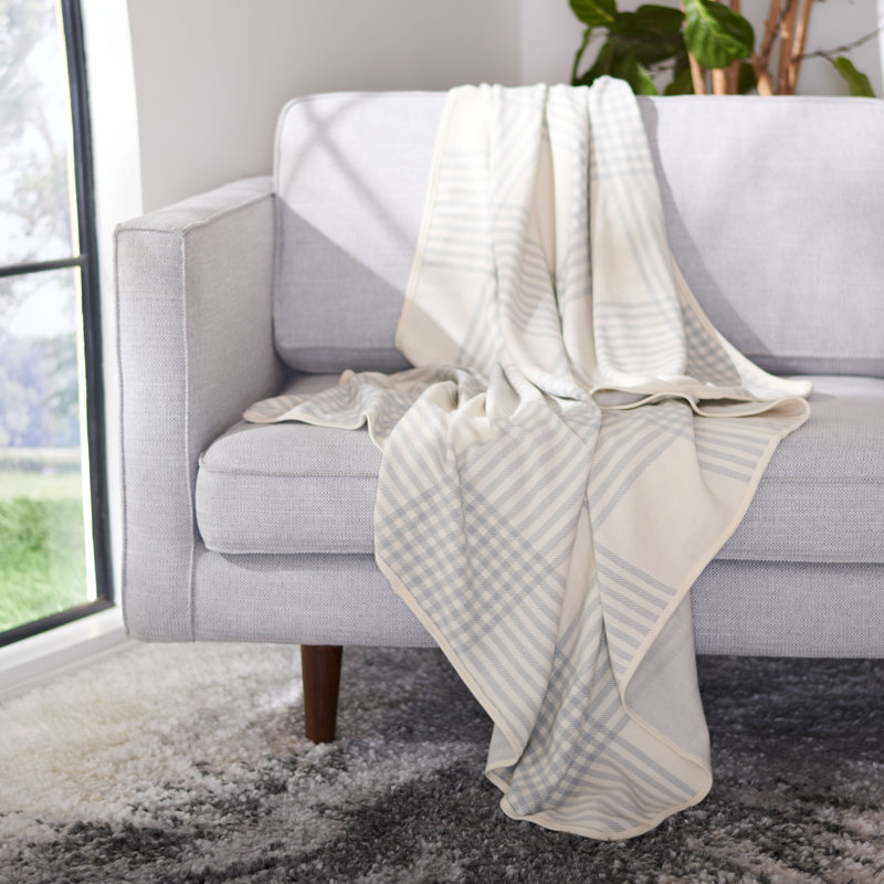 Plain Weave / Muslin Throw Blanket, Light Gray