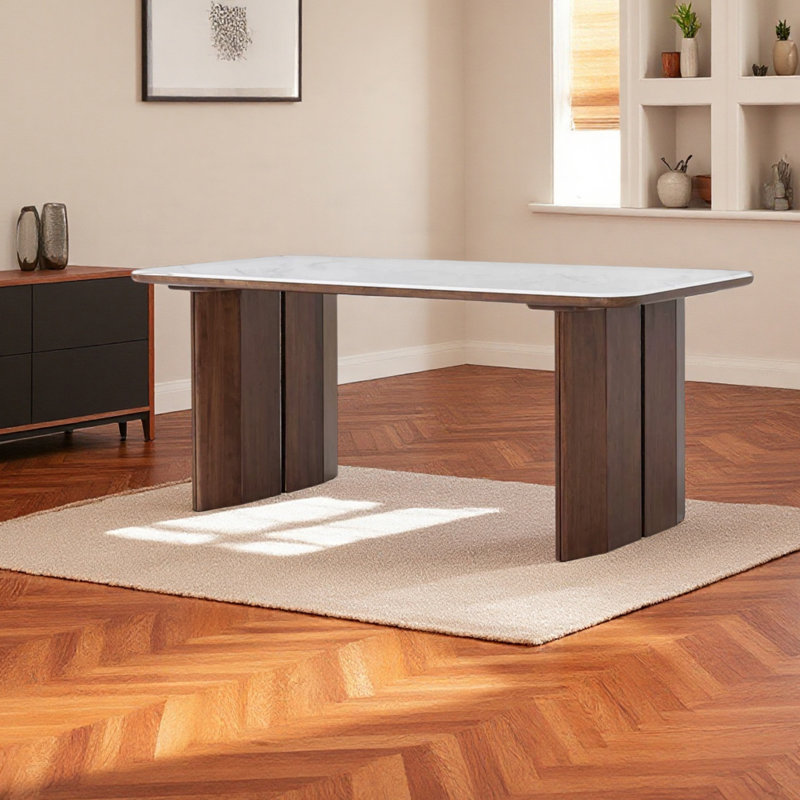 Table de salle à manger élégante et minimaliste, H 29,84 po x L 70,86 po x l 35,43 po