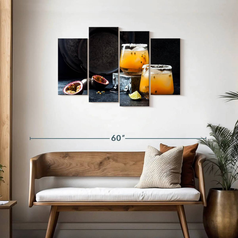 Yarlin mangue, fruits de la passion et cocktails, H 27 po x l 43 po