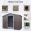 Remise de rangement extérieure en métal 8 pi x 4 pi avec base en métal-121341718