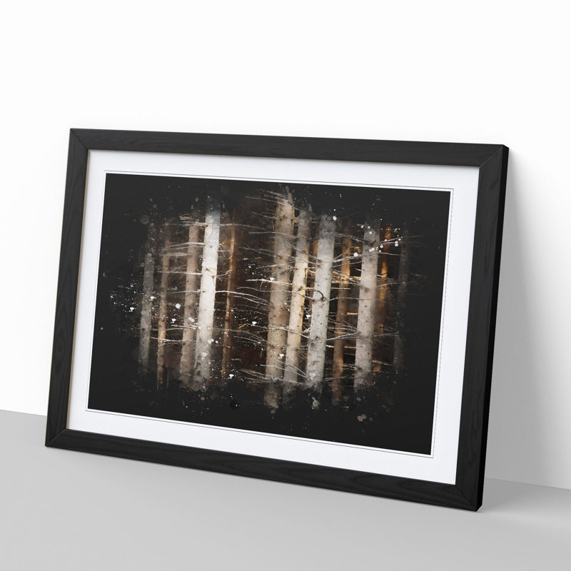 Bare Trees - Picture Frame Graphic Art, 27cm H x 36cm W x 2cm D, Black