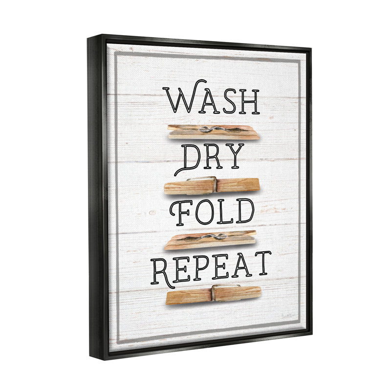 Bb-032-Floater Rustic Laundry Expressions, impression sur toile, H 31 po x l 25 po x P 1,7 po, Cadre flottant noir de jais