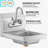 Express KitchQuip 12" L x 12" W Commercial Wall-Mounted Hand washing Sink with single bowl Gooseneck Faucet and backSplashe