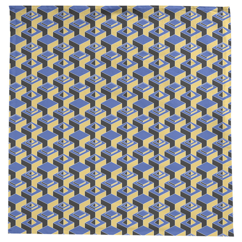 Nappe de gratte-ciels classiques, Bleu/jaune
