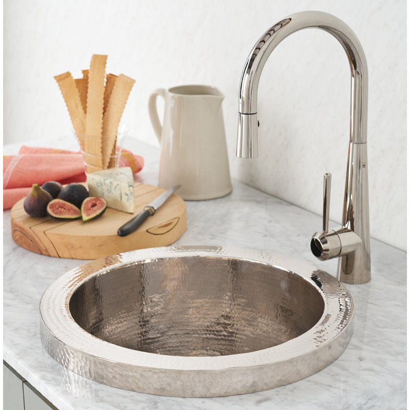 Mojito 16" L x 16" W Drop-In Kitchen Sink, Polished Nickel
