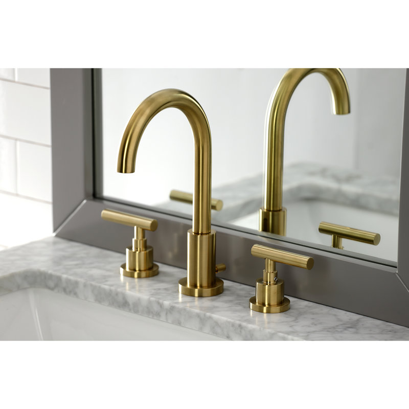 Robinet de salle de bain espacé Kingston Kingston, Laiton brossé