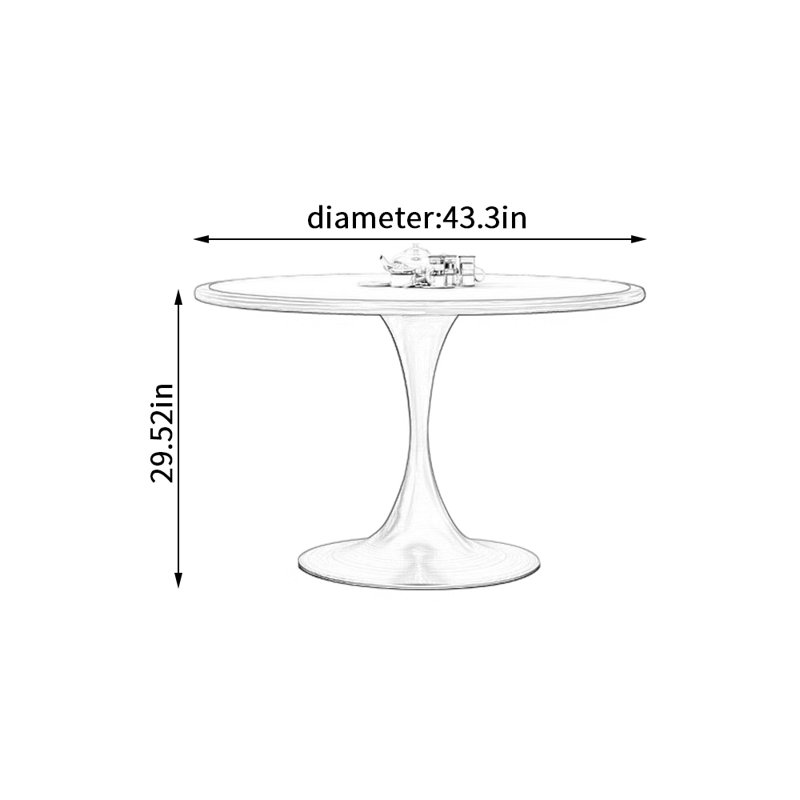 Table de salle à manger Sorayah, Noir/brun foncé, Bronze, H 29,52 po x L 43,3 po x l 43,3 po