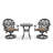 3-Piece All-Weather Cast Aluminum Dining Set, Include 2 Swivel Chairs and 26.77" Round Table With Black Frame-25304076