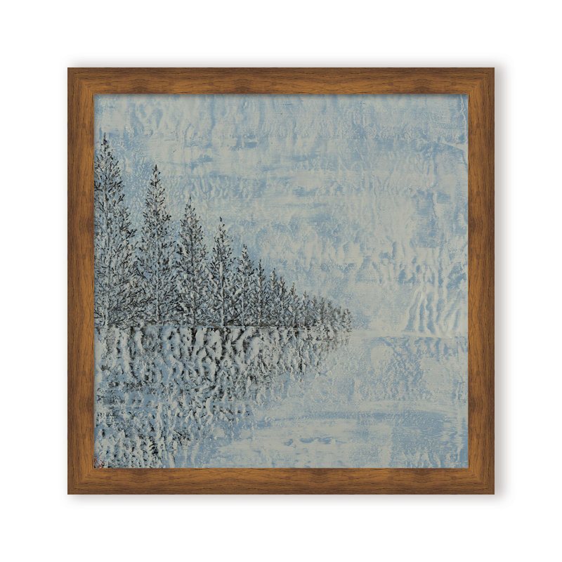 Nature Inspired "Frozen Serenity" Canvas Wall Art By , 30" H x 30" W, Framed Print, Black