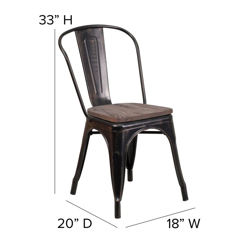 Chaise empilable Ketchum, Noir / Doré antique