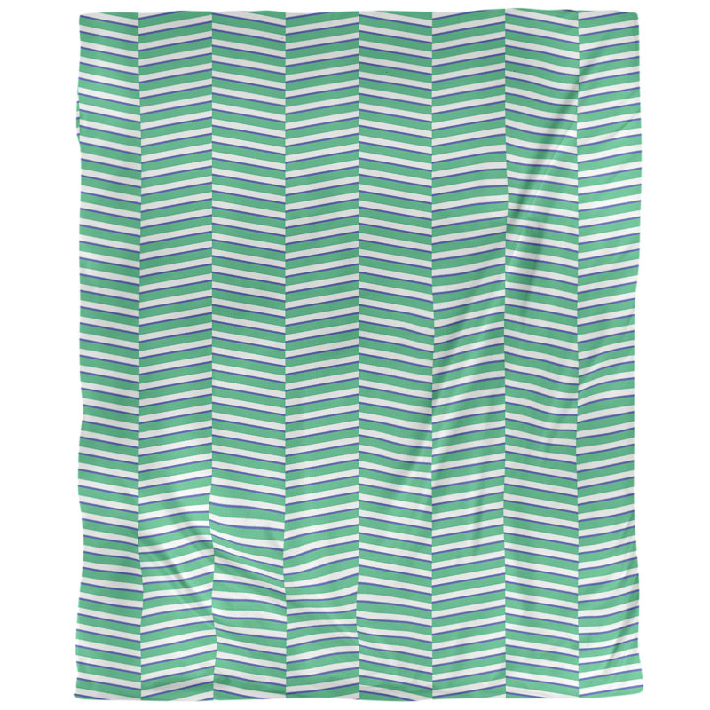 Housse de couette simple à rayures fracturées, Housse de couette pour lit simple, Vert/bleu marine, Microfibre