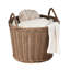 Panier de rangement Lom avec poignées, panier en osier tressé noyer brun, 16 po