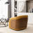 Broderic Faux Leather Swivel Barrel Chair-824554876