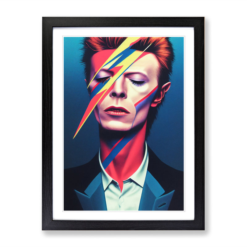 Dreanda David Bowie Portrait Vol.3 - Picture Frame Print, 46cm H x 34cm W x 2cm D, Walnut