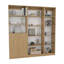 Ensemble de bibliothèque 3 pièces H 71,1 "avec armoire de rangement, bibliothèque haute avec tablettes ouvertes et porte