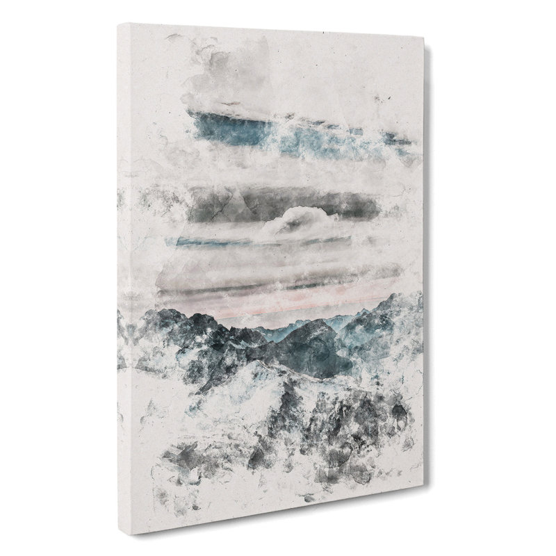 Mountain Clouds Abstract - Wrapped Canvas Painting, 91cm H x 60cm W x 3cm D