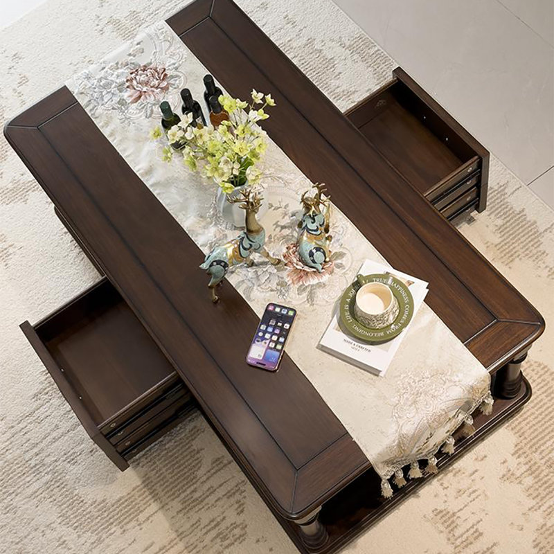 Table basse American Retro en couleur noyer, H 20,5 po x L 47,2 po x l 23,6 po