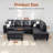 Amielia Faux Leather Sectional-443442141-443442138-443442139