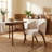Upholstered Dining Chair with Wooden Legs-1130906505