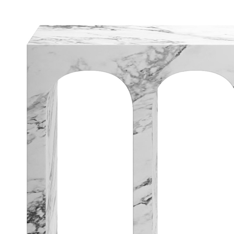 Console contemporaine ECC en béton de qualité contractuelle - blanc bulgari