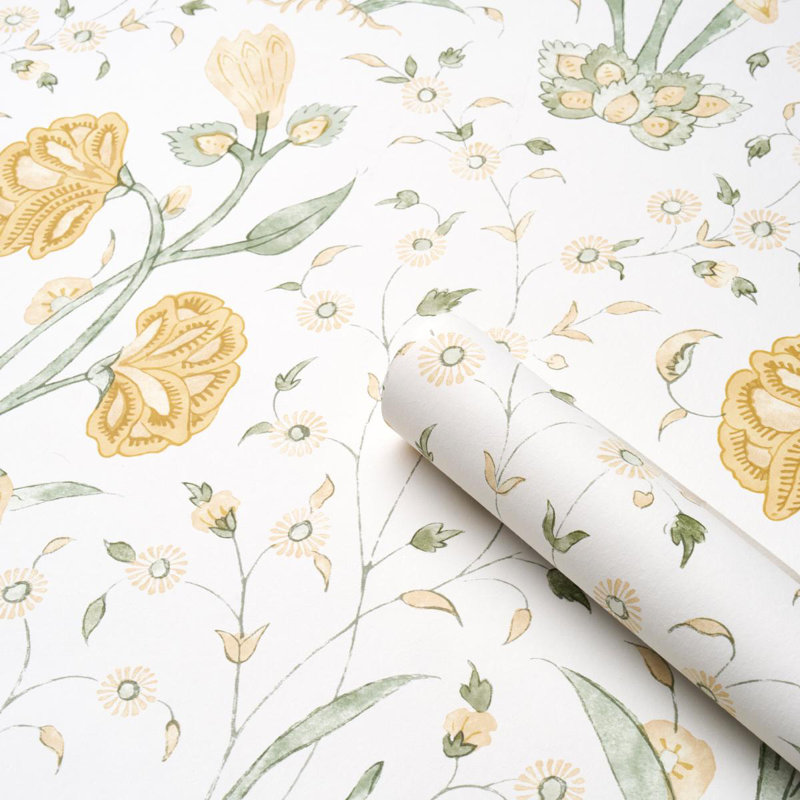 Khilana Floral Wallpaper, Marigold