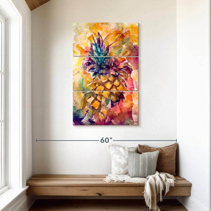 Yarlin Colorful Pineapple, 45" H x 28" W