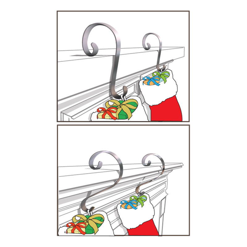 Scrolls Stocking Holder, Silver