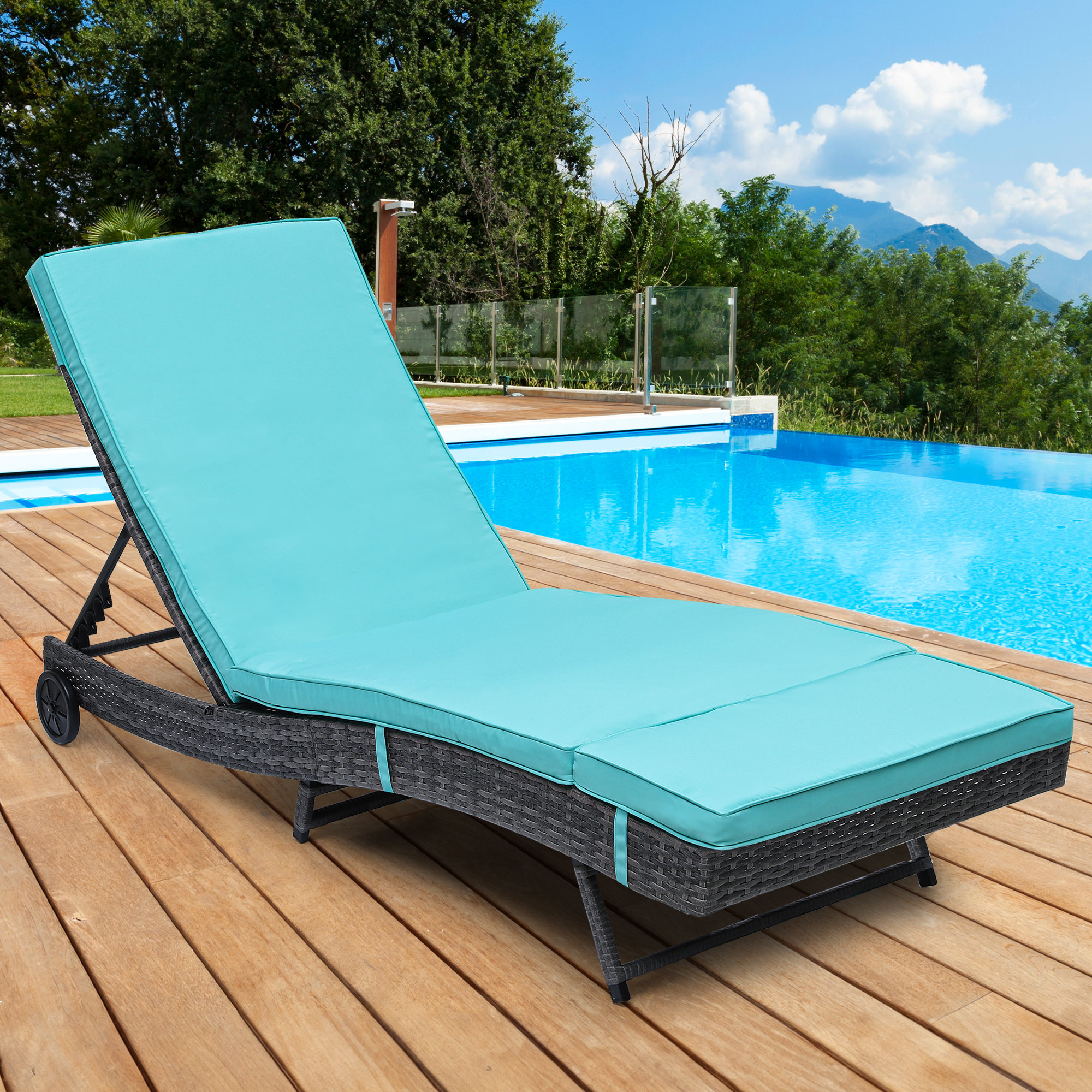 Ebern Designs Williamsville Outdoor Wicker Chaise Lounge Wayfair