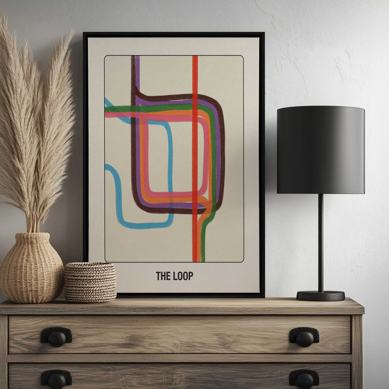 «Chicago Transit The Loop» par Deny Designs, reproduction d'art, Toile avec cadre, 24 x 18, Doré
