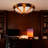 3-light Dimmable 14.4" Tiffany Glass Flush Mount