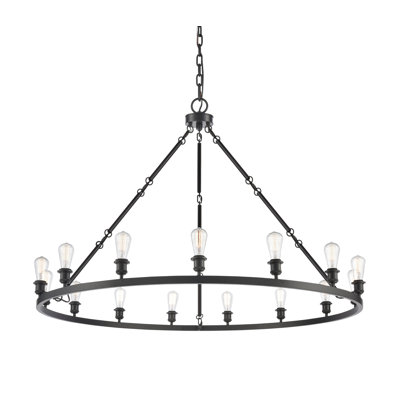 Monyea 20 - Light Dimmable Wagon Wheel Chandelier