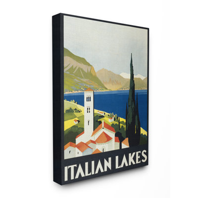 « touristique italien des lacs », affiche rétro