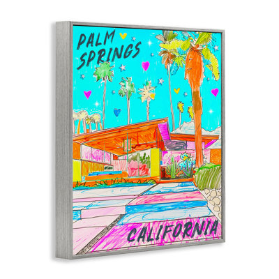 Giclée encadrée de Palm Springs Canyon, design par Jess Stempel