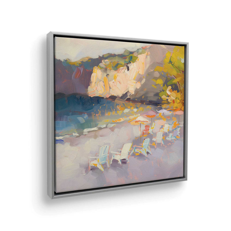 Nocturne Sunset Soiree V2 par Azure Artisanal Studio, Cadre flottant en chrome poli, H 14 po x l 14 po x P 1,75 po