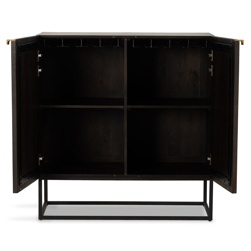 Taro 40'' Solid Wood Bar Cabinet, Vintage Brown