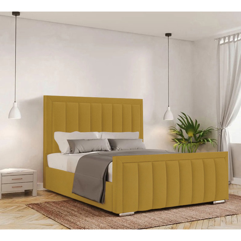 Yatton Upholstered Bed, Kingsize (5'), Turmeric