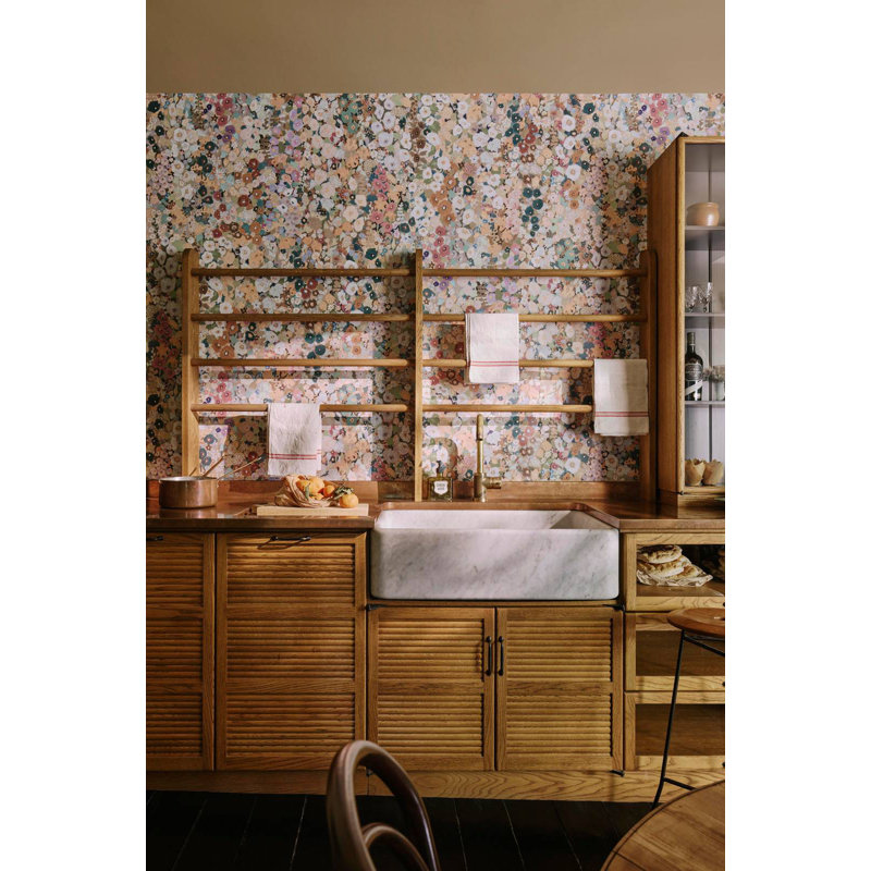 HOLLYHOCKS Wallpaper - Prairie 9'10" - full height wallpaper, Prairie