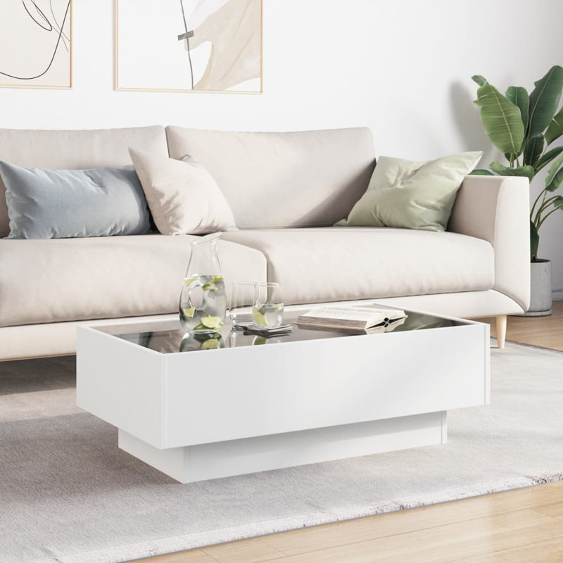 Dailynn Coffee Table, White, 30cm H x 90cm L x 50cm W