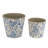 S/2 Blue and White Ceramic Planters with Floral Motif