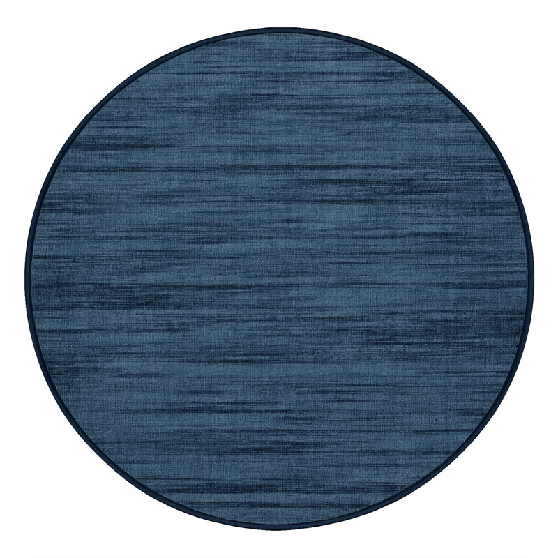 Machine Washable Solid Gray Area Rug, Round 4'