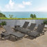 Ensemble de chaises longues inclinables avec table Aldiana