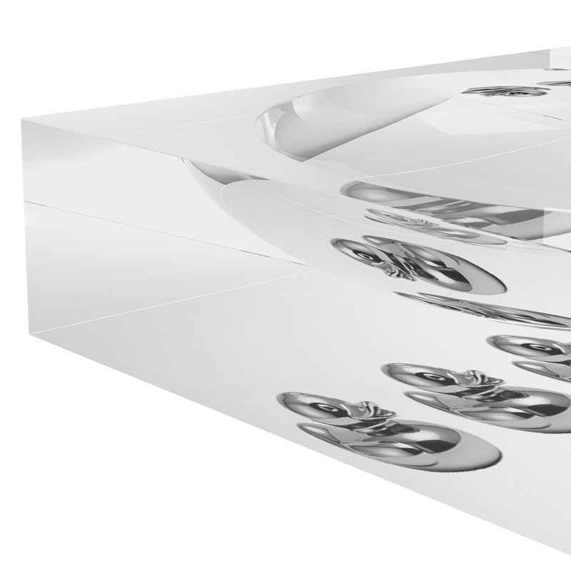 Plat à chat en chrome, L 8 po x P 8 po x H 2 po