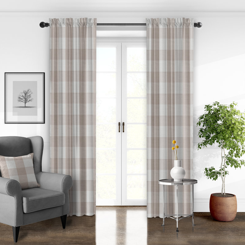 Paire de rideaux obscurcissant avec passe-tringle Walker, Naturel, L 50 po x L 120 po
