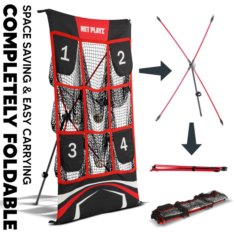 Net Playz Baseball Net Pitching Target Net, 9 Pocket Strike Zone, Pitcher Training Equipment