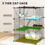 Cage pour chat à 3 niveaux, parc pour animaux de compagnie à 3 portes